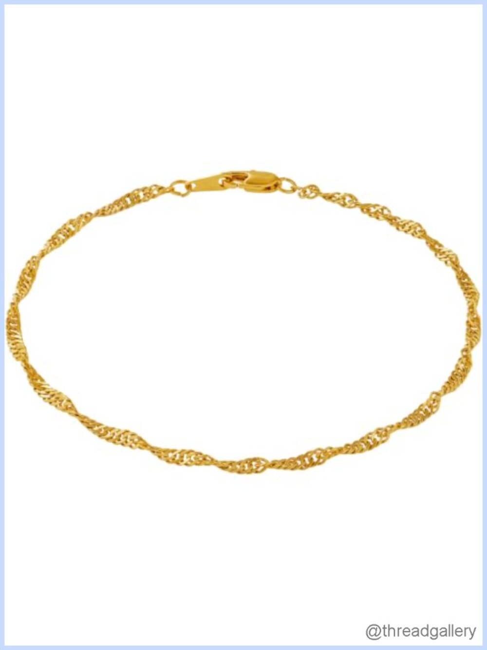 Womens Gold Plated 2mm Whisper Chain Anklet 11 in Ankle Bracelet
